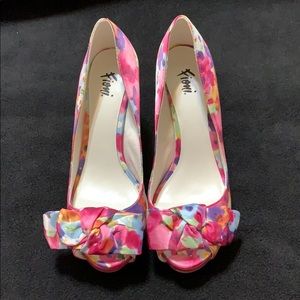Platform floral Fiona heels